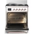 Ilve Majestic III Collection UM30QNR3RAPLP - 30 inch Dual Fuel Range with 5 Black Brass Burners