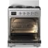 Ilve Majestic III Collection UM30QNR3SSCLP - 30 inch Dual Fuel Range with 5 Black Brass Burners