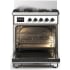 Ilve Majestic III Collection UM30QNR3WHBLP - 30 inch Dual Fuel Range with 5 Black Brass Burners