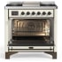 Ilve Majestic III Collection UM36FNR3AWBLP - 36 inch Dual Fuel Range with 6 Black Brass Burners and Griddle