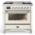 Ilve Majestic III Collection UM36FNR3AWCLP - 36 inch Dual Fuel Range with 6 Black Brass Burners and Griddle