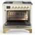 Ilve Majestic III Collection UM36FNR3AWG - 36 inch Dual Fuel Range with 6 Black Brass Burners and Griddle