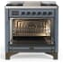 Ilve Majestic III Collection UM36FNR3BGBLP - 36 inch Dual Fuel Range with 6 Black Brass Burners and Griddle