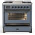 Ilve Majestic III Collection UM36FNR3BGBLP - 36 inch Dual Fuel Range with 6 Black Brass Burners and Griddle