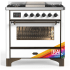 Ilve Majestic III Collection UM36FNR3RABLP - Majestic III 36 inch Dual Fuel Range