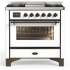 Ilve Majestic III Collection UM36FNR3WHBLP - Majestic III 36 inch Dual Fuel Range