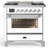 Ilve Majestic III Collection UM36FNR3WHC - Majestic III 36 inch Dual Fuel Range