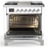 Ilve Majestic III Collection UM36FNR3WHC - Majestic III 36 inch Dual Fuel Range