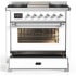 Ilve Majestic III Collection UM36FNR3WHC - Majestic III 36 inch Dual Fuel Range