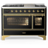 Ilve Majestic III Collection UM48FNR3BKG - Majestic III 48 inch Dual Fuel Range