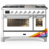 Ilve Majestic III Collection UM48FNR3RACLP - Majestic III 48 inch Dual Fuel Range