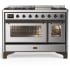 Ilve Majestic III Collection UM48FNR3SSBLP - Majestic III 48 inch Dual Fuel Range