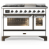 Ilve Majestic III Collection UM48FNR3WHB - Majestic III 48 inch Dual Fuel Range