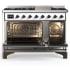 Ilve Majestic III Collection UM48FNR3WHB - Majestic III 48 inch Dual Fuel Range
