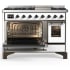 Ilve Majestic III Collection UM48FNR3WHB - Majestic III 48 inch Dual Fuel Range