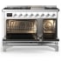 Ilve Majestic III Collection UM48FNR3WHCLP - Majestic III 48 inch Dual Fuel Range