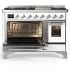 Ilve Majestic III Collection UM48FNR3WHCLP - Majestic III 48 inch Dual Fuel Range