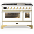 Ilve Majestic III Collection UM48FNR3WHG - Majestic III 48 inch Dual Fuel Range