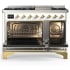 Ilve Majestic III Collection UM48FNR3WHGLP - Majestic III 48 inch Dual Fuel Range