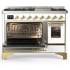 Ilve Majestic III Collection UM48FNR3WHG - Majestic III 48 inch Dual Fuel Range