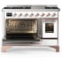 Ilve Majestic III Collection UM48FNR3WHP - Majestic III 48 inch Dual Fuel Range