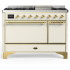 Ilve Majestic III Collection UM48FQNR3AWGLP - 48 Inch Freestanding Solid Door Dual Fuel Range