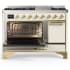 Ilve Majestic III Collection UM48FQNR3AWGLP - 48 Inch Freestanding Solid Door Dual Fuel Range
