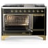 Ilve Majestic III Collection UM48FQNR3BKG - 48 Inch Freestanding Solid Door Dual Fuel Range
