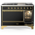 Ilve Majestic III Collection UM48FQNR3BKG - 48 Inch Freestanding Solid Door Dual Fuel Range