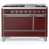 Ilve Majestic III Collection UM48FQNR3BUCLP - 48 Inch Freestanding Solid Door Dual Fuel Range