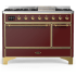 Ilve Majestic III Collection UM48FQNR3BUGLP - 48 Inch Freestanding Solid Door Dual Fuel Range