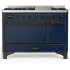Ilve Majestic III Collection UM48FQNR3MBBLP - 48 Inch Freestanding Solid Door Dual Fuel Range