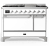 Ilve Majestic III Collection UM48FQNR3WHC - 48 Inch Freestanding Solid Door Dual Fuel Range
