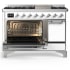 Ilve Majestic III Collection UM48FQNR3WHC - 48 Inch Freestanding Solid Door Dual Fuel Range