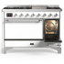 Ilve Majestic III Collection UM48FQNR3WHC - 48 Inch Freestanding Solid Door Dual Fuel Range