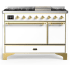 Ilve Majestic III Collection UM48FQNR3WHGLP - 48 Inch Freestanding Dual Fuel Range