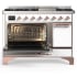 Ilve Majestic III Collection UM48FQNR3WHPLP - 48 Inch Freestanding Dual Fuel Range