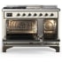 Ilve Majestic III Collection UM48FSNR3AWBLP - 48 Inch Dual Fuel Range with 5 Sealed Burners, Griddle, Frenchtop