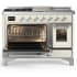 Ilve Majestic III Collection UM48FSNR3AWCLP - 48 Inch Dual Fuel Range with 5 Sealed Burners, Griddle, Frenchtop