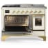 Ilve Majestic III Collection UM48FSNR3AWGLP - 48 Inch Dual Fuel Range with 5 Sealed Burners, Griddle, Frenchtop