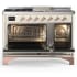 Ilve Majestic III Collection UM48FSNR3AWPLP - 48 Inch Dual Fuel Range with 5 Sealed Burners, Griddle, Frenchtop