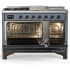 Ilve Majestic III Collection UM48FSNR3BGBLP - 48 Inch Dual Fuel Range with 5 Sealed Burners, Griddle, Frenchtop