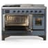 Ilve Majestic III Collection UM48FSNR3BGBLP - 48 Inch Dual Fuel Range with 5 Sealed Burners, Griddle, Frenchtop