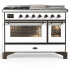 Ilve Majestic III Collection UM48FSNR3WHBLP - Majestic III 48 inch Dual Fuel Range