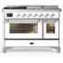 Ilve Majestic III Collection UM48FSNR3WHCLP - Majestic III 48 inch Dual Fuel Range