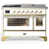 Ilve Majestic III Collection UM48FSNR3WHG - Majestic III 48 inch Dual Fuel Range