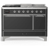 Ilve Majestic III Collection UM48FSQNR3MGCLP - 48 Inch Dual Fuel Range with 5 Sealed Burners, Griddle, Frenchtop