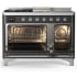 Ilve Majestic III Collection UM48FSQNR3MGCLP - 48 Inch Dual Fuel Range with 5 Sealed Burners, Griddle, Frenchtop