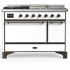 Ilve Majestic III Collection UM48FSQNR3WHBLP - Majestic III 48 inch Dual Fuel Range