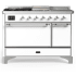 Ilve Majestic III Collection UM48FSQNR3WHC - Majestic III 48 inch Dual Fuel Range